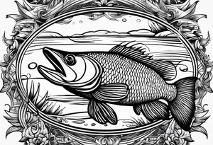 simple fishingrod with the line in water
"do not generate a fish" tattoo idea