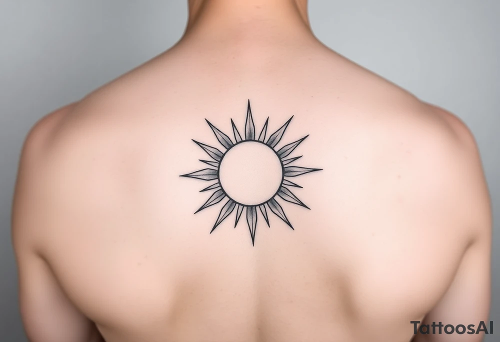 Half open sun tattoo idea