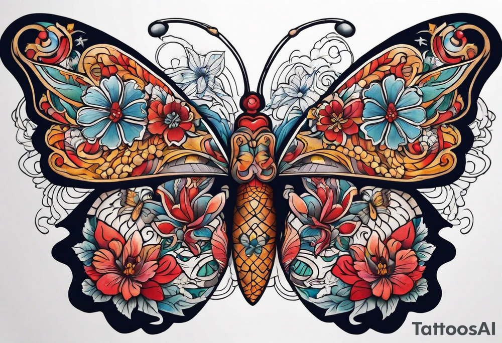 human lungs from butterflies tattoo idea