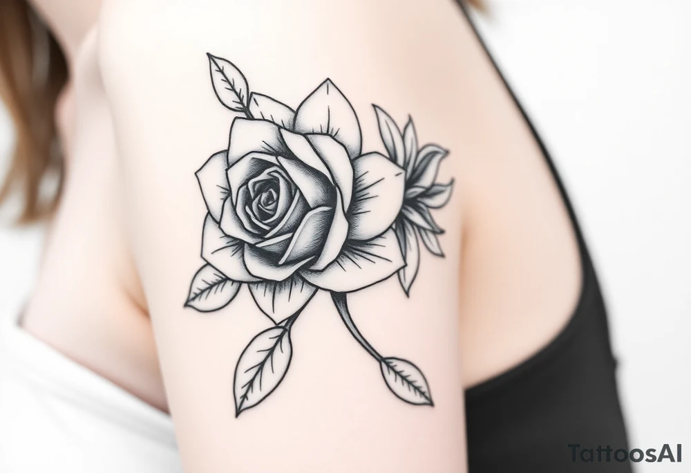 Rose and daffodil tattoo idea