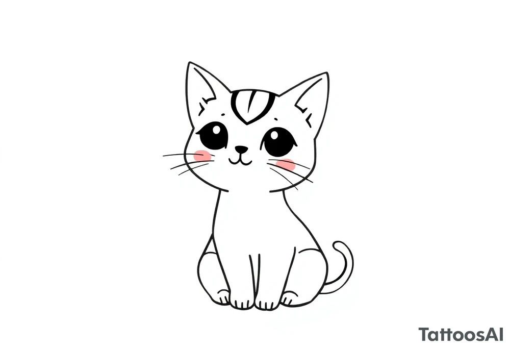 Adorable luna cat tattoo idea