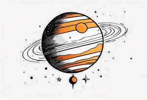 simple jupiter tattoo design incorporate dotwork tattoo idea