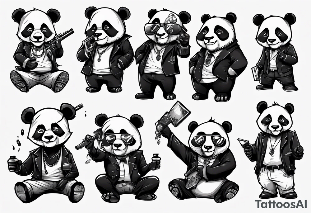 gangster panda tattoo idea
