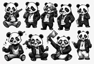 gangster panda tattoo idea