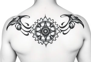 tribal bicycle cog tattoo idea