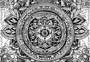 Mexican American inspired Tattoo that incorporates love for family and importance of building wealth. Include elements of the pacific northwest tattoo idea