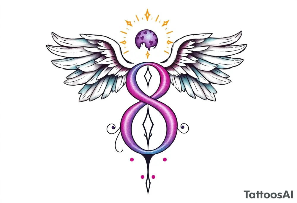 angelic life path number 8 with an INTJ personality tattoo idea