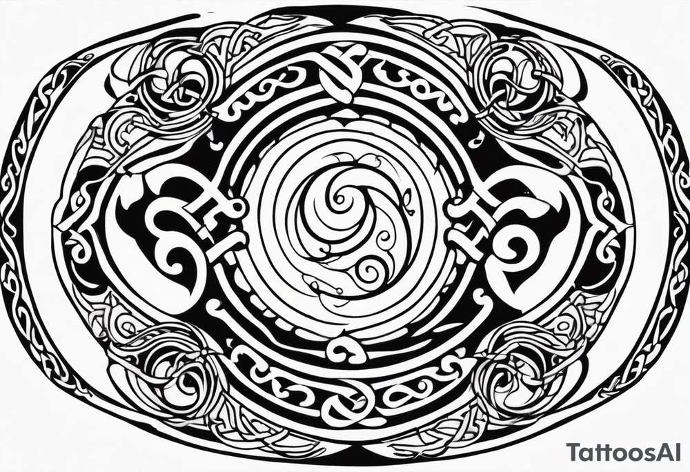 Celtic style bass clef tattoo idea