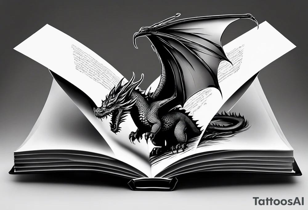 a book with pages falling out that turn into dragons tattoo idea a book with pages falling out that turn into dragons tattoo idea