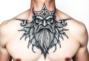 Russian bogatyr on the chest tattoo idea