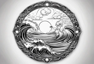 I want a tattoo of the ocean in circle tattoo idea