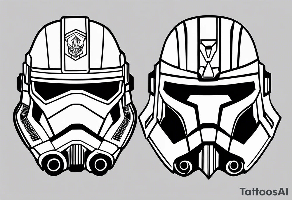 Captain Rex, Pistols drawn, Phoenix Squadron Helmet, Ahsoka Tano tattoo idea