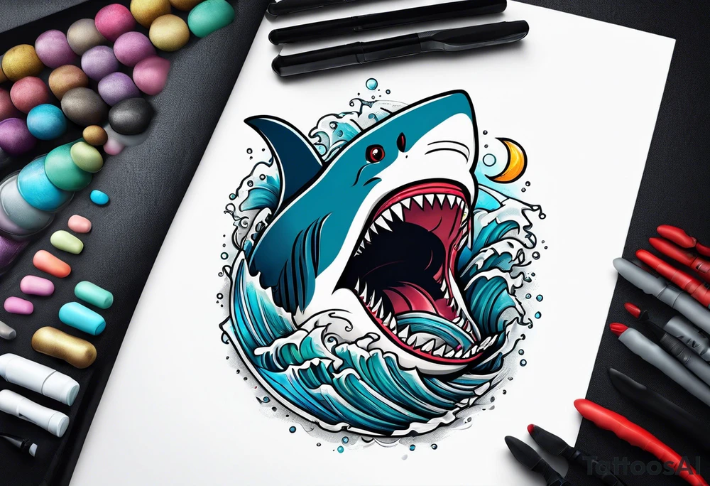 Shark coiled around arm tattoo idea
