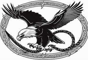 eagle catching snake tattoo idea