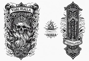 valhalla funeral on fire tattoo idea