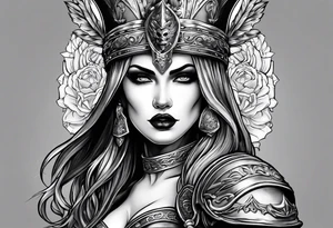 roman soldier lady death tattoo idea