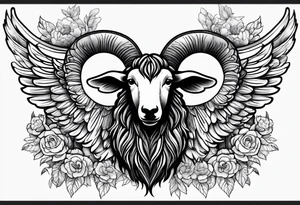 black sheep with angel wings no horns tattoo idea
