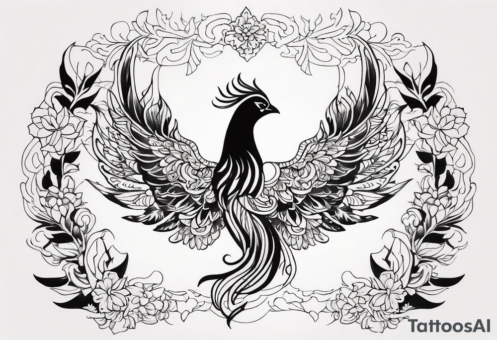 girly phoenix sternum tattoo tattoo idea