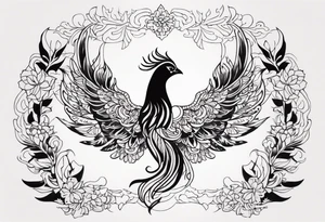 girly phoenix sternum tattoo tattoo idea