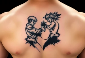 Anime fight scene tattoo idea