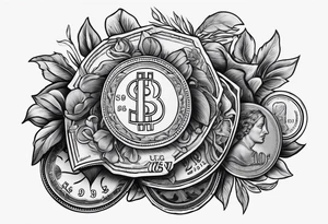 US Currency coins tattoo idea