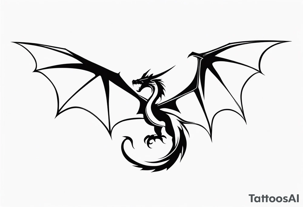 Wyvern silhouette simple tattoo idea