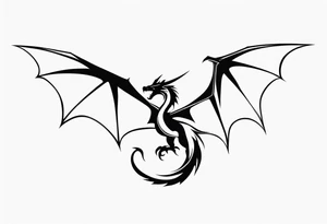 Wyvern silhouette simple tattoo idea