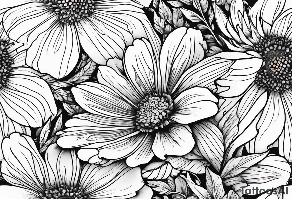 wildflower bouquet tattoo idea