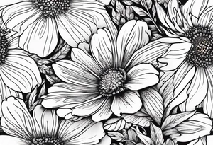 wildflower bouquet tattoo idea