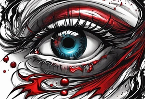 Bleeding tears flow from Alucard's eye in Hellsing tattoo tattoo idea