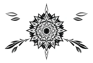 big spiritual feather indian mandala shaman tattoo idea