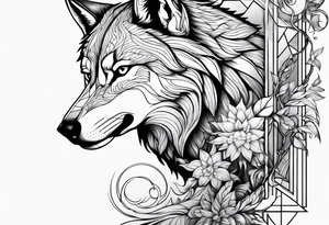 the warrior looks into the water and there is the reflection of a wolf tattoo idea