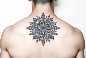 intricate mandala with sacred geometry and cosmic elements tattoo idea