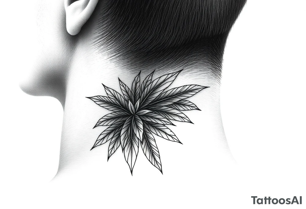 palm leaves neck tattoo tattoo idea
