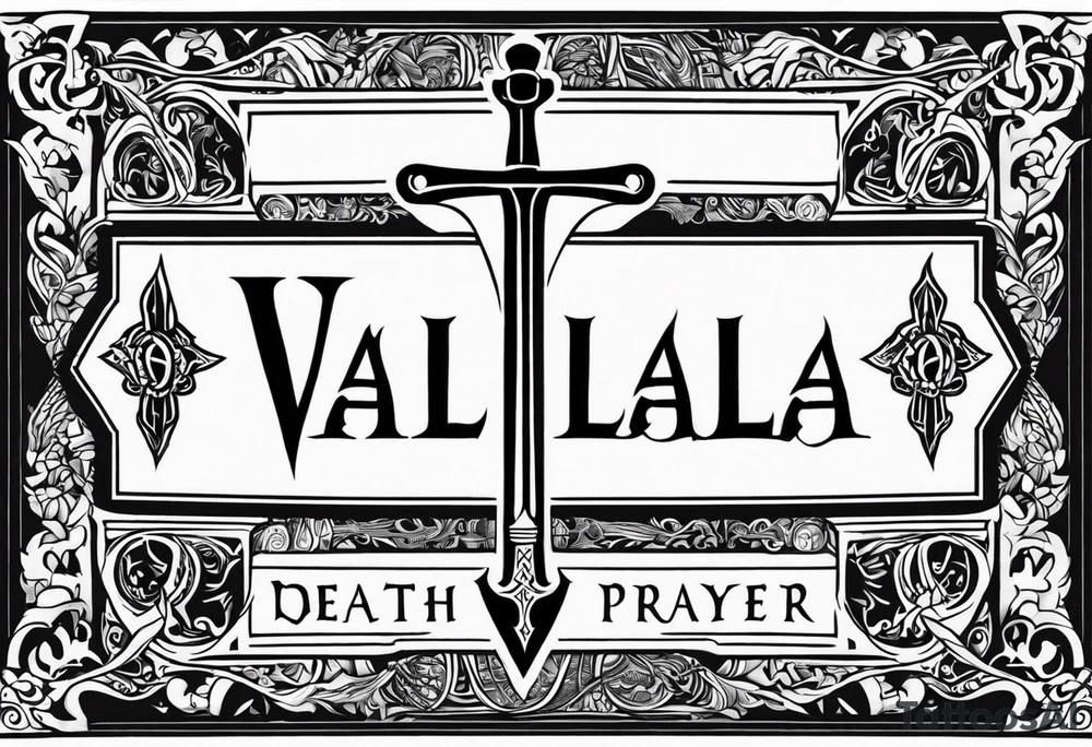 sword Valhalla death prayer tattoo idea