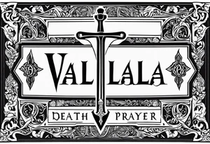 sword Valhalla death prayer tattoo idea