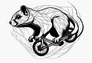 i want a flying squirrel in mid flight with a half cut bmx helmet on looking serious tattoo idea