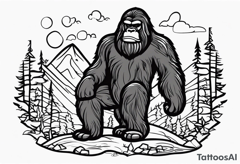 bigfoot in therapy tattoo idea