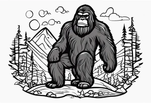 bigfoot in therapy tattoo idea