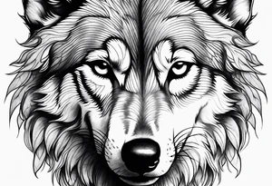 Wolf face toddle face tattoo idea