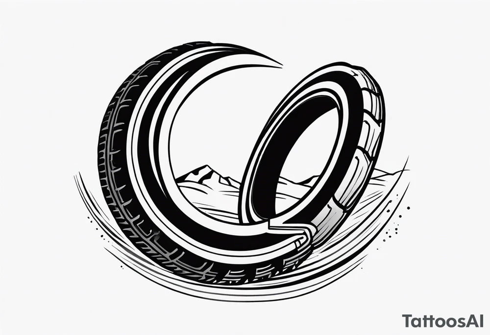 Horseshoe and tire track tattoo idea