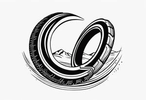 Horseshoe and tire track tattoo idea