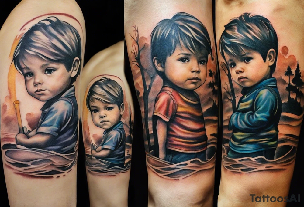 create a tattoo of which shows the story of a boy who grew up in a family of three, an alone mother, him and his twin brother. The mother was struggling throughout their childhood because of her two little sons had a difficult start on life, and therefore later in life became a struggle in the form of a regular everyday life. This little boy then through his struggling everyday life figured how important loyalty, family and friendship was, but not without a learning curve. The way he learned this, was by getting betrayed and showing to much effort into people who didn't care about him. He then learned from his mistakes and grew a lot throughout his teenage years, learned to care but also prioritize himself when needed. Now the boy is trying his best to figure out adulthood and how to help his mother that is the most important thing in the world for him.

The main themes in this tattoo should be based out of asian culture and the theme of time tattoo idea
