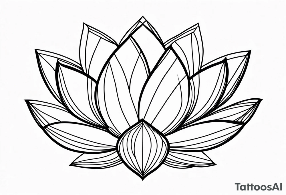 geometric lotus, line art tattoo idea