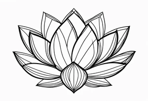 geometric lotus, line art tattoo idea