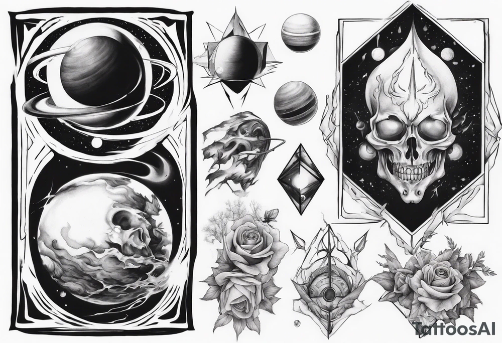 Within the black cube of saturn tattoo idea