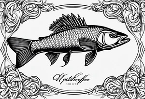 walleye fish simple small line work tattoo idea