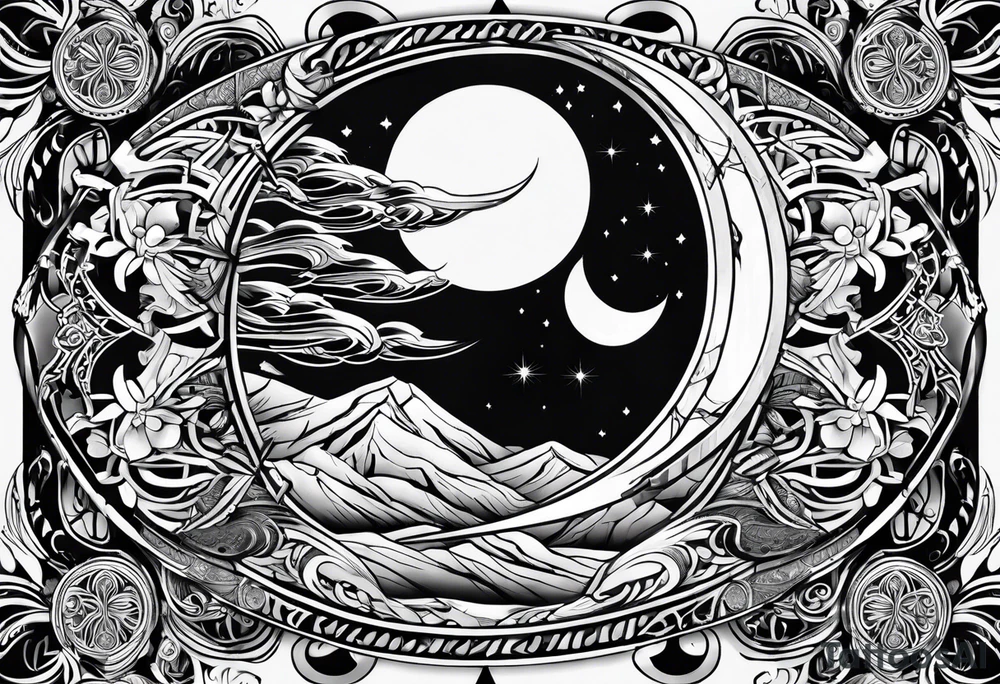 sacred moon tattoo idea