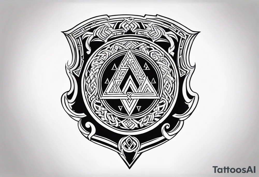 Valhalla shield sword valknut tattoo idea