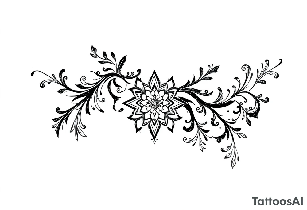 mytical shaman and mytolog style ornametn with ancient rhyme tattoo idea